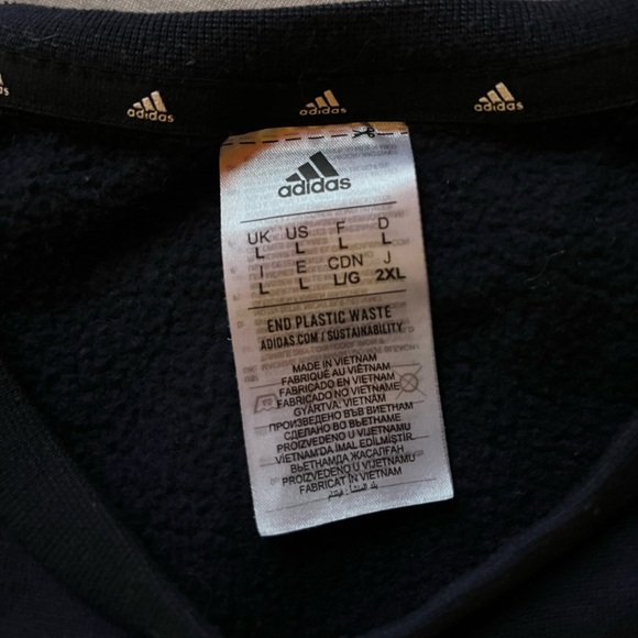 Adidas Men's L Navy Crewneck Sweater - Picture 4 of 8